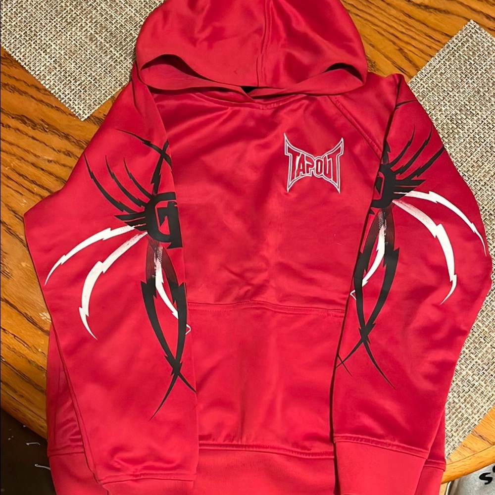 Tapout Red Hoodie with Graphic Design